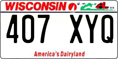 WI license plate 407XYQ