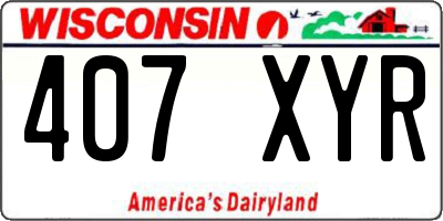 WI license plate 407XYR