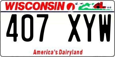 WI license plate 407XYW