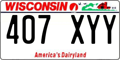 WI license plate 407XYY