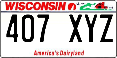 WI license plate 407XYZ