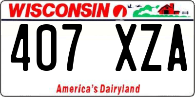 WI license plate 407XZA