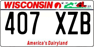 WI license plate 407XZB