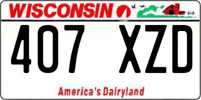 WI license plate 407XZD