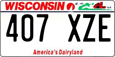 WI license plate 407XZE