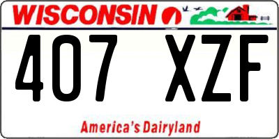 WI license plate 407XZF