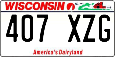 WI license plate 407XZG