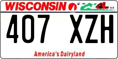 WI license plate 407XZH