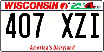 WI license plate 407XZI