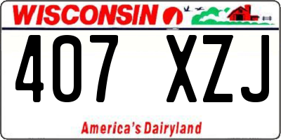 WI license plate 407XZJ