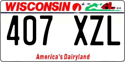 WI license plate 407XZL