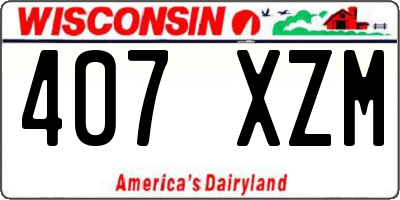 WI license plate 407XZM