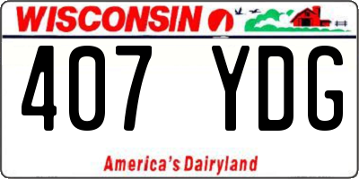 WI license plate 407YDG