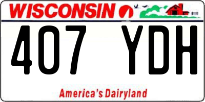 WI license plate 407YDH