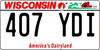 WI license plate 407YDI