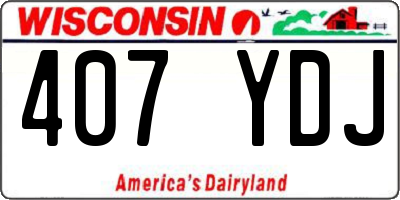 WI license plate 407YDJ