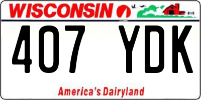 WI license plate 407YDK
