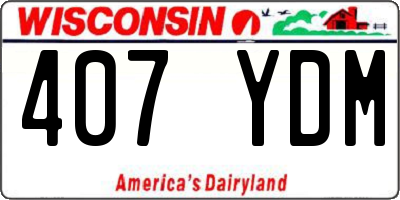 WI license plate 407YDM
