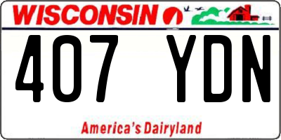 WI license plate 407YDN