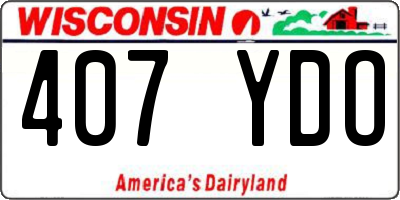 WI license plate 407YDO