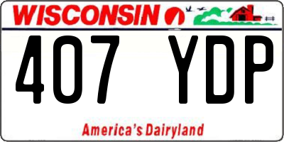 WI license plate 407YDP