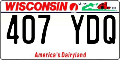 WI license plate 407YDQ