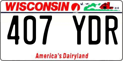 WI license plate 407YDR