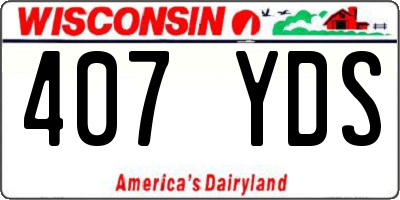 WI license plate 407YDS