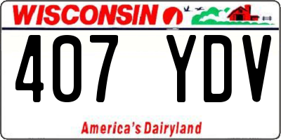 WI license plate 407YDV