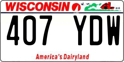 WI license plate 407YDW