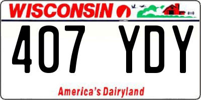 WI license plate 407YDY
