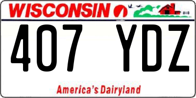 WI license plate 407YDZ
