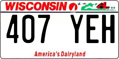 WI license plate 407YEH