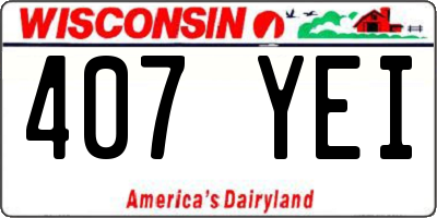 WI license plate 407YEI
