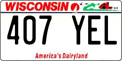 WI license plate 407YEL