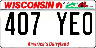 WI license plate 407YEO