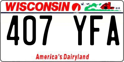 WI license plate 407YFA