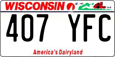 WI license plate 407YFC