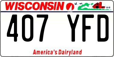 WI license plate 407YFD