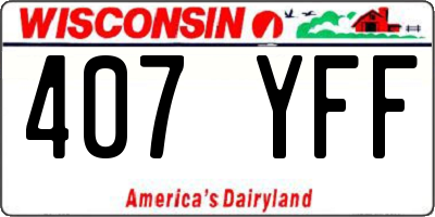 WI license plate 407YFF