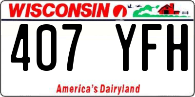 WI license plate 407YFH