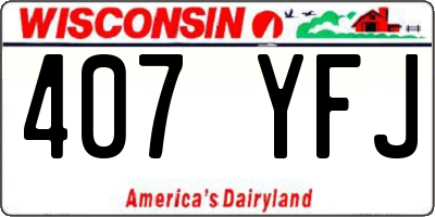 WI license plate 407YFJ