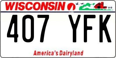 WI license plate 407YFK