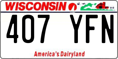 WI license plate 407YFN