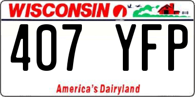 WI license plate 407YFP
