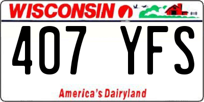 WI license plate 407YFS