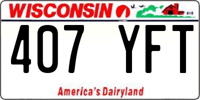 WI license plate 407YFT