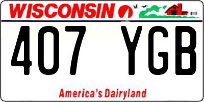 WI license plate 407YGB