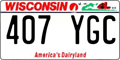 WI license plate 407YGC
