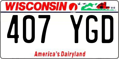 WI license plate 407YGD